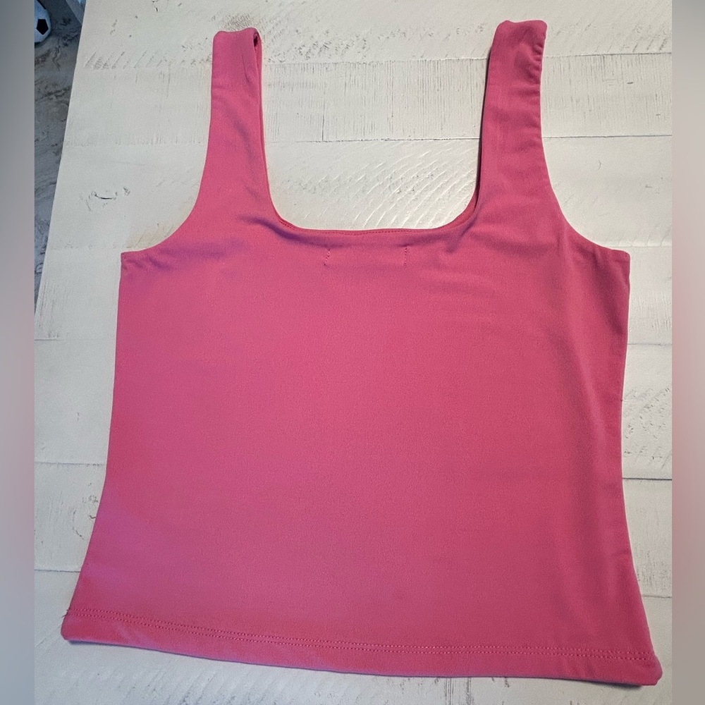 Honey Peach Pink Square Neck Tank Top Size M